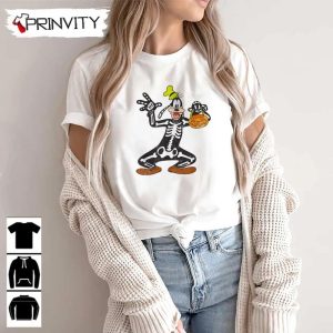 Skeleton Goofy T-Shirt, Goofy Skeleton Pumpkin, Gift For Halloween, Unisex Hoodie, Sweatshirt, Long Sleeve, Tank Top