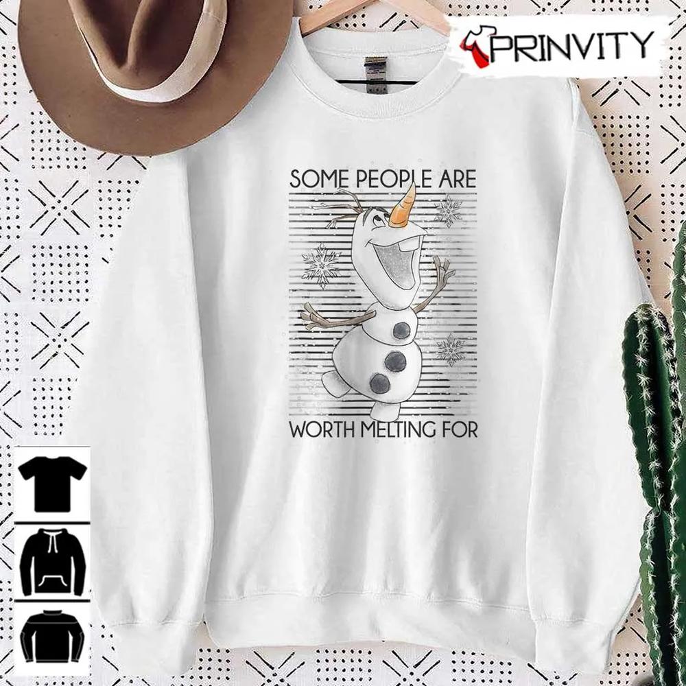 Some People Are Worth Melting For Sweatshirt, Disney Frozen Olaf, Gifts For Christmas, Unique Xmas Gifts, Unisex Hoodie, T-Shirt, Long Sleeve, Tank Top