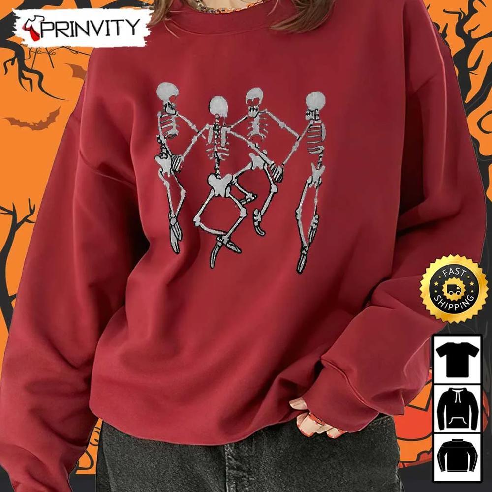 Spooky Scary Skeletons Dance Funny Sweatshirt, Silly Symphony Skeleton Dance, Skeleton Halloween, Skeleton Dance Disney, Unisex Hoodie, T-Shirt, Long Sleeve, Tank Top, Long Sleeve, Tank Top - Prinvity