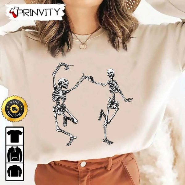 Spooky Scary Skeletons Dance Vintage Day Of The Dead Halloween Sweatshirt, Silly Symphony Skeleton Dance, Skeleton Halloween, Skeleton Dance Disney, Unisex Hoodie, T-Shirt, Long Sleeve, Tank Top – Prinvity