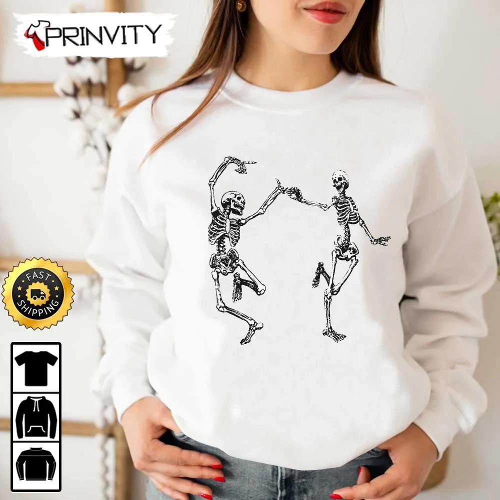 Spooky Scary Skeletons Dance Vintage Day Of The Dead Halloween Sweatshirt, Silly Symphony Skeleton Dance, Skeleton Halloween, Skeleton Dance Disney, Unisex Hoodie, T-Shirt, Long Sleeve, Tank Top - Prinvity