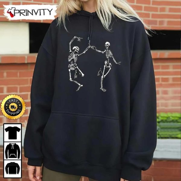 Spooky Scary Skeletons Dance Vintage Day Of The Dead Halloween Sweatshirt, Silly Symphony Skeleton Dance, Skeleton Halloween, Skeleton Dance Disney, Unisex Hoodie, T-Shirt, Long Sleeve, Tank Top – Prinvity