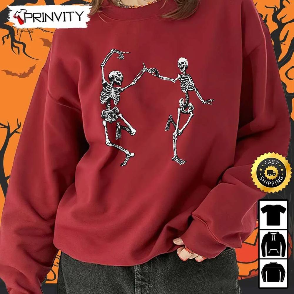 Spooky Scary Skeletons Dance Vintage Day Of The Dead Halloween Sweatshirt, Silly Symphony Skeleton Dance, Skeleton Halloween, Skeleton Dance Disney, Unisex Hoodie, T-Shirt, Long Sleeve, Tank Top - Prinvity