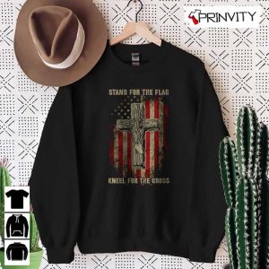 Stand for the flag Kneel for the cross T Shirt Veterans Day Never Forget Memorial Day Gift For Fathers Day Unisex Hoodie Sweatshirt Long Sleeve Tank Top 5