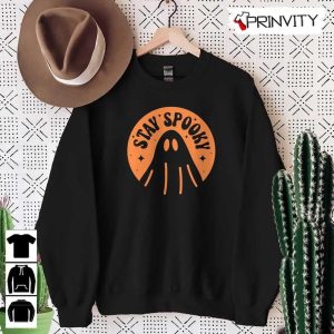 Stay Spooky Ghost Orange Sweatshirt Halloween Pumpkin Gift For Halloween Halloween Holiday Unisex Hoodie T Shirt Long Sleeve Tank Top Prinvity 5 1