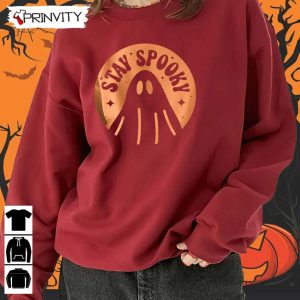 Stay Spooky Ghost Orange Sweatshirt Halloween Pumpkin Gift For Halloween Halloween Holiday Unisex Hoodie T Shirt Long Sleeve Tank Top Prinvity 9 1