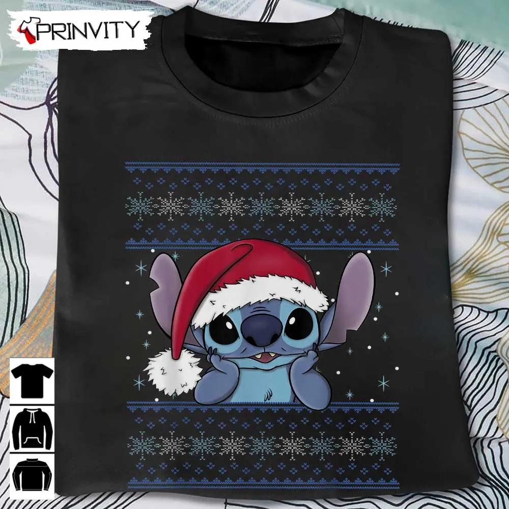 Stitch Ugly Sweater Style Sweatshirt, Disney Lilo & Stitch Christmas, Gifts For Christmas, Unique Xmas Gifts, Unisex Hoodie, T-Shirt, Long Sleeve, Tank Top - Prinvity