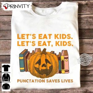Teachers Halloween Pumpkin Lets Eat Kids Sweatshirt Gift For Halloween Halloween Holiday Unisex Hoodie T Shirt Long Sleeve Tank Top Prinvity 18