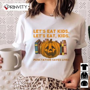 Teachers Halloween Pumpkin Lets Eat Kids Sweatshirt Gift For Halloween Halloween Holiday Unisex Hoodie T Shirt Long Sleeve Tank Top Prinvity 4