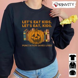 Teachers Halloween Pumpkin Lets Eat Kids Sweatshirt Gift For Halloween Halloween Holiday Unisex Hoodie T Shirt Long Sleeve Tank Top Prinvity 6