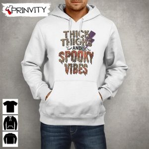 Thick Thighs and Spooky Vibes Sweatshirt Halloween Pumpkin Gift For Halloween Halloween Holiday Unisex Hoodie T Shirt Long Sleeve Tank Top Prinvity 15