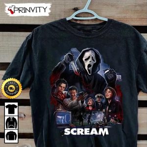 Scream Ghostface Horror Movie T-Shirt, Happy Halloween, Gift For Halloween, Unisex Hoodie, Sweatshirt, Long Sleeve, Tank Top