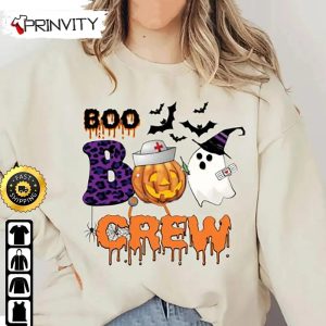 Boo Boo Crew Halloween Pumpkin Nurse Ghost Sweatshirt, Happy Halloween, Gift For Nurse, Unisex Hoodie, T-Shirt, Long Sleeve, Tank Top
