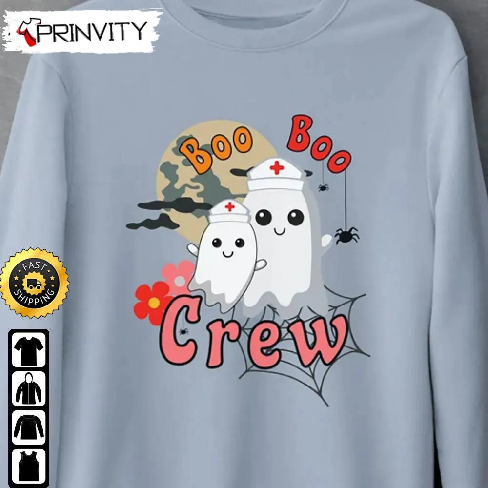 Boo Boo Crew Halloween Spooky Ghost Spider Sweatshirt, Happy Halloween, Gift For Halloween, Unisex Hoodie, T-Shirt, Long Sleeve, Tank Top