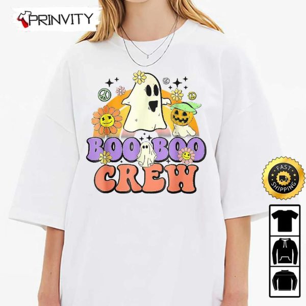 Boo Boo Crew Spooky Season Funny Hippie Sweatshirt, Happy Halloween, Gift For Halloween, Unisex Hoodie, T-Shirt, Long Sleeve, Tank Top