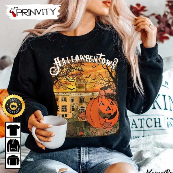 Halloween Town University Pumpkin Sweatshirt, Halloween Pumpkin, Happy Halloween Holiday, Gift For Halloween, Unisex Hoodie, T-Shirt, Long Sleeve – Prinvity