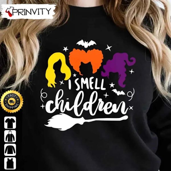 Hocus Pocus I Smell Children Sweatshirt, Horror Movies, Sanderson Sisters, Gift For Halloween, Unisex Hoodie, T-Shirt, Long Sleeve – Prinvity