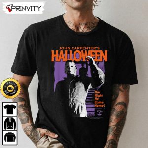 John Carpenters Halloween Michael Myers The Night He Came Hamel Sweatshirt Horror Movies Gift For Halloween Unisex Hoodie T Shirt Long Sleeve Prinvity 1