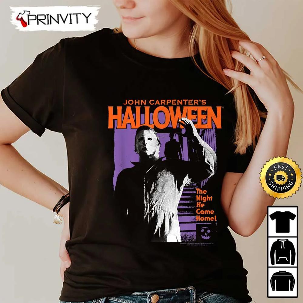 John Carpenter's Halloween Michael Myers The Night He Came Hamel Sweatshirt, Horror Movies, Gift For Halloween, Unisex Hoodie, T-Shirt, Long Sleeve - Prinvity