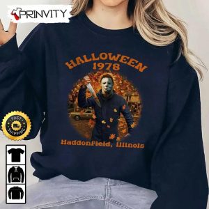 Michael Myers 1978 Halloween Haddonfield Lllinois Disney Horror Sweatshirt, Horror Movies, Gift For Halloween, Unisex Hoodie, T-Shirt, Long Sleeve - Prinvity