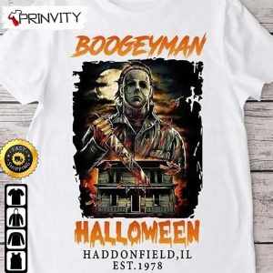 Michael Myers Boogeyman Halloween Haddonfield Est 1978 T-Shirt, Horror Movies, Gift For Halloween, Unisex Hoodie, Sweatshirt, Long Sleeve - Prinvity