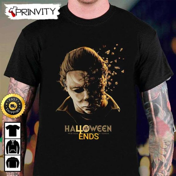 Michael Myers Horror Killers Halloween Ends 1978 – 2022 T-Shirt, Horror Movies, Gift For Halloween, Unisex Hoodie, Sweáthirt, Long Sleeve – Prinvity