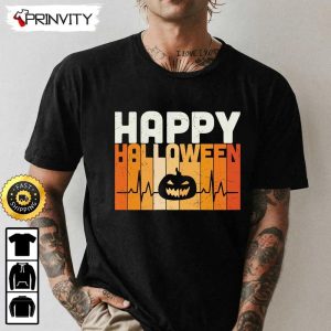 Pumpkin Happy Halloween Heartbeat Sweatshirt Happy Halloween Holiday Gift For Halloween Unisex Hoodie T Shirt Long Sleeve Prinvity 1