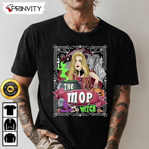 Sarah The Mop Witch Tarot Card Hocus Pocus Sweatshirt, Horror Movies, Sanderson Sisters, Gift For Halloween, Unisex Hoodie, T-Shirt, Long Sleeve – Prinvity