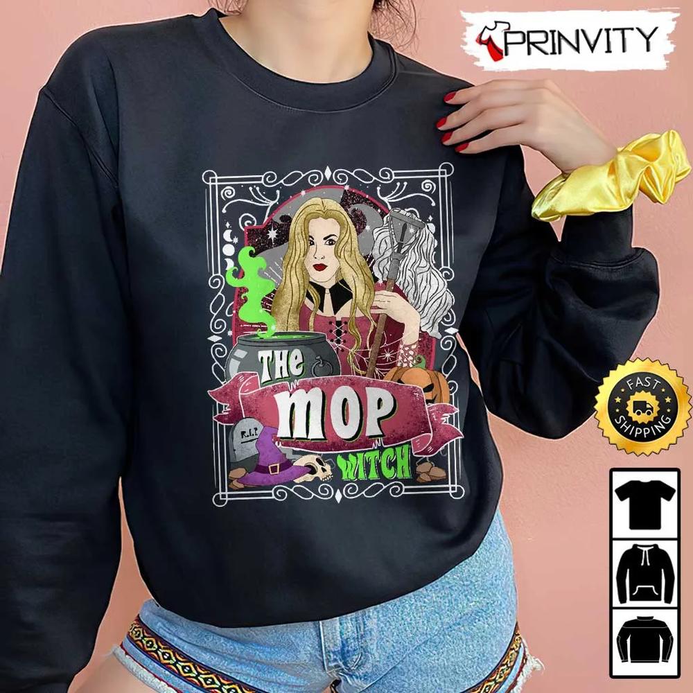 Sarah The Mop Witch Tarot Card Hocus Pocus Sweatshirt, Horror Movies, Sanderson Sisters, Gift For Halloween, Unisex Hoodie, T-Shirt, Long Sleeve - Prinvity