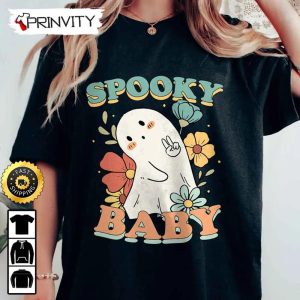 Spooky Ghost Season Baby Cute Sweatshirt Gifts For Halloween Halloween Holiday Unisex Hoodie T Shirt Long Sleeve Tank Top Prinvity 2