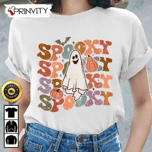 Spooky Halloween Ghost Pumpkin T-Shirt, Gifts For Halloween, Halloween Holiday, Unisex Hoodie, Sweatshirt, Long Sleeve, Tank Top - Prinvity