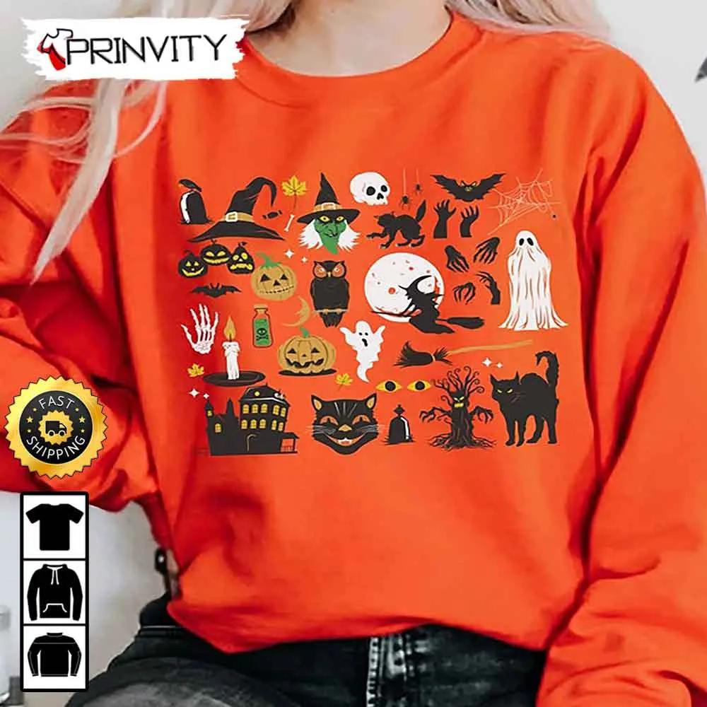 Spooky Halloween Mystical Little Things Witchy Sweatshirt, Gifts For Halloween, Halloween Holiday, Unisex Hoodie, T-Shirt, Long Sleeve, Tank Top - Prinvity