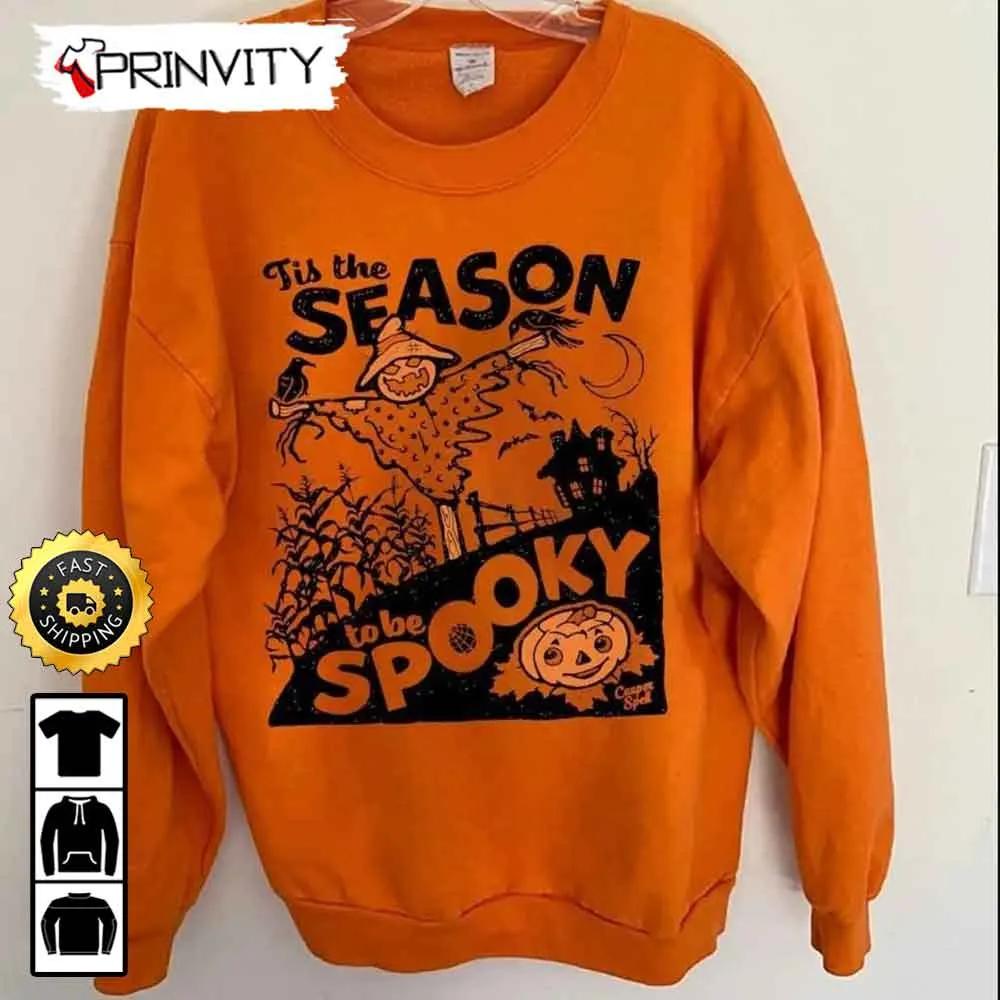 Spooky Halloween Tis The Season To Be Spooky Sweatshirt, Gifts For Halloween, Halloween Holiday, Unisex Hoodie, T-Shirt, Long Sleeve, Tank Top - Prinvity