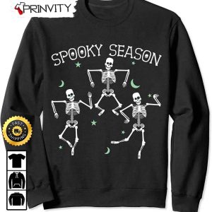 Spooky Season Dancing Skeletons Moon Night Sweatshirt, Happy Halloween, Gift For Holiday, Unisex Hoodie, T-Shirt, Long Sleeve, Tank Top