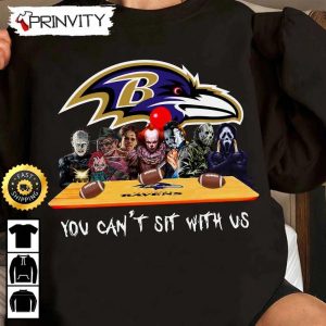 Baltimore Ravens Horror Movies Halloween Sweatshirt You Cant Sit With Us Gift For Halloween National Football League Unisex Hoodie T Shirt Long Sleeve Prinvity 2