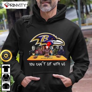 Baltimore Ravens Horror Movies Halloween Sweatshirt You Cant Sit With Us Gift For Halloween National Football League Unisex Hoodie T Shirt Long Sleeve Prinvity 6