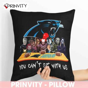 Carolina Panthers Horror Movies Halloween Pillow, You Can’t Sit With Us, Gift For Halloween, National Football League, Size 14”x14”, 16”x16”, 18”x18”, 20”x20” – Prinvity