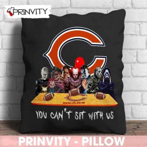 Chicago Bears Horror Movies Halloween Pillow, You Can't Sit With Us, Gift For Halloween, Chicago Bears Club National Football League - Prinvity 2