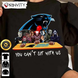 Carolina Panthers Horror Movies Halloween Sweatshirt, You Can’t Sit With Us, Gift For Halloween, National Football League, Unisex Hoodie, T-Shirt, Long Sleeve – Prinvity