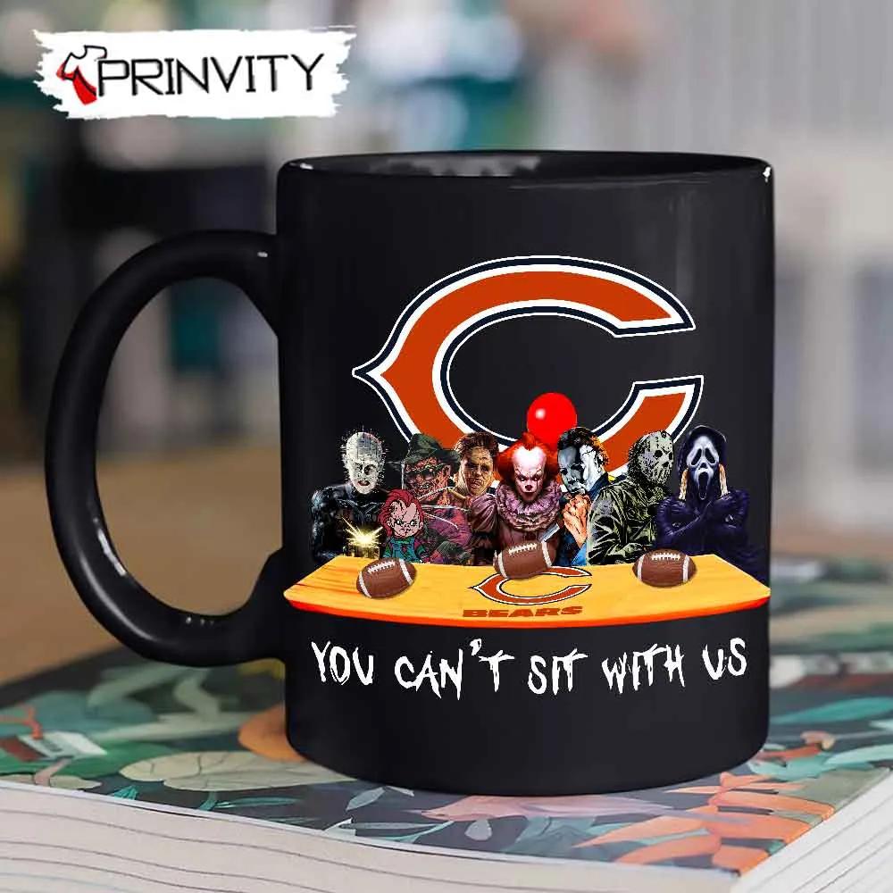Chicago Bears Horror Movies Halloween Mug, Size 11oz & 15oz, You Can't Sit With Us, Gift For Halloween, Chicago Bears Club National Football League - Prinvity