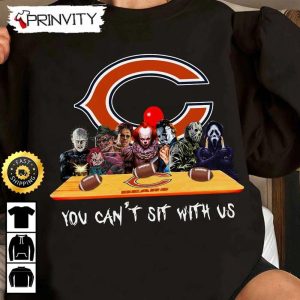 Chicago Bears Horror Movies Halloween Sweatshirt, You Can’t Sit With Us, Gift For Halloween, National Football League, Unisex Hoodie, T-Shirt, Long Sleeve – Prinvity