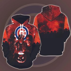 Chicago Cubs Horror Movies Halloween 3D Hoodie All Over Printed, MLB, Major League Baseball, Michael Myers, Jason Voorhees, Freddy Krueger, Gift For Halloween – Prinvity