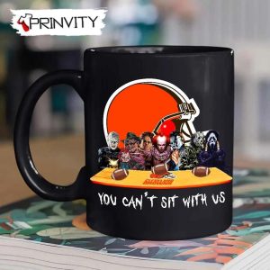 Cleveland Browns Horror Movies Halloween Mug, Size 11oz & 15oz, You Can't Sit With Us, Gift For Halloween, Cleveland Browns Club National Football League - Prinvity