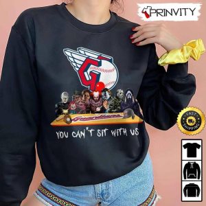 Cleveland Guardians Horror Movies Halloween Sweatshirt, You Can't Sit With Us, Gift For Halloween, Major League Baseball, Unisex Hoodie, T-Shirt, Long Sleeve - Prinvity