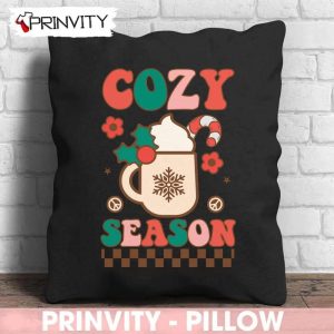 Cozy Season Candy Cane Pillow, Merry Christmas, Gifts For Christmas, Happy Holiday, Size 14”x14”, 16”x16”, 18”x18”, 20”x20” – Prinvity