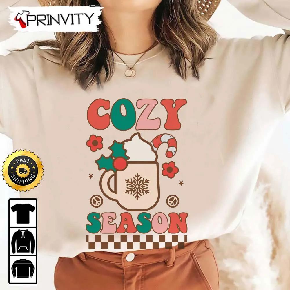 Best Christmas Gifts 2022 Cozy Season Candy Cane Sweatshirt Merry Christmas Gifts For Christmas Happy Holiday Unisex Hoodie T Shirt Long Sleeve Tank Top Prinvity 4