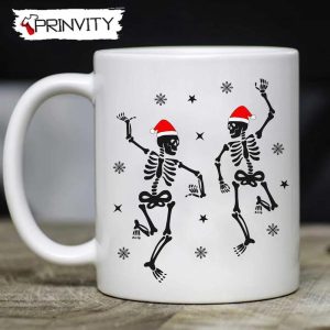 Dancing Skeletons Christmas Mug, Size 11oz & 15oz, Merry Christmas, Gifts For Christmas, Happy Holiday – Prinvity