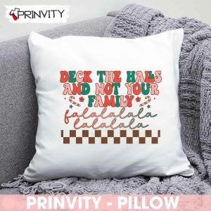 Deck The Halls And Note Your Family Candy Cane Fala Pillow, Merry Christmas, Gifts For Christmas, Happy Holiday, Size 14”x14”, 16”x16”, 18”x18”, 20”x20” – Prinvity