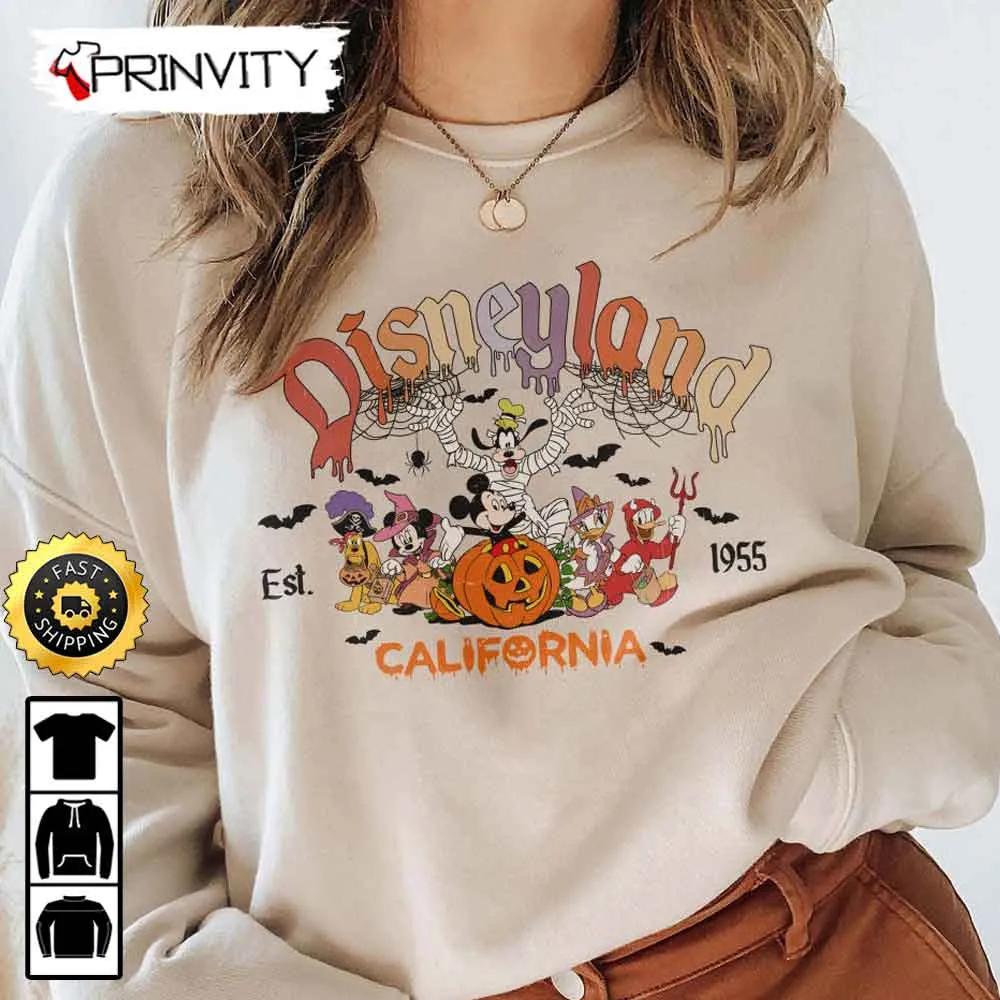 Disneyland California Est 1955 Mickey Minnie And Friends Halloween Pumpkin Sweatshirt, Walt Disney, Gift For Halloween, Unisex Hoodie, T-Shirt, Long Sleeve - Prinvity
