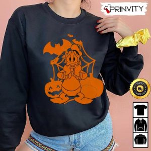 Donald Duck Halloween Pumpkin Bat Sweatshirt, Walt Disney, Gift For Halloween, Unisex Hoodie, T-Shirt, Long Sleeve – Prinvity